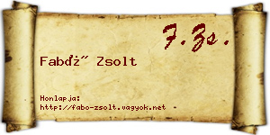 Fabó Zsolt névjegykártya